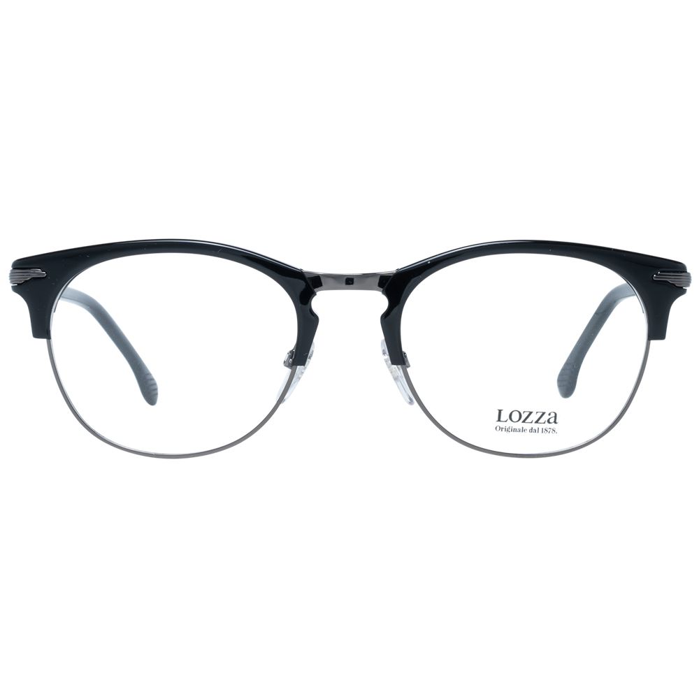 Lozza Unisex Black Optical Frames – Round Full-Rim Design