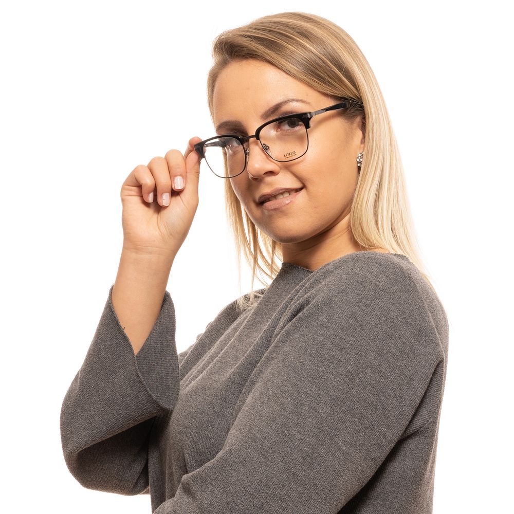 Lozza Black Unisex Optical Frames – Square Full-Rim, 50mm