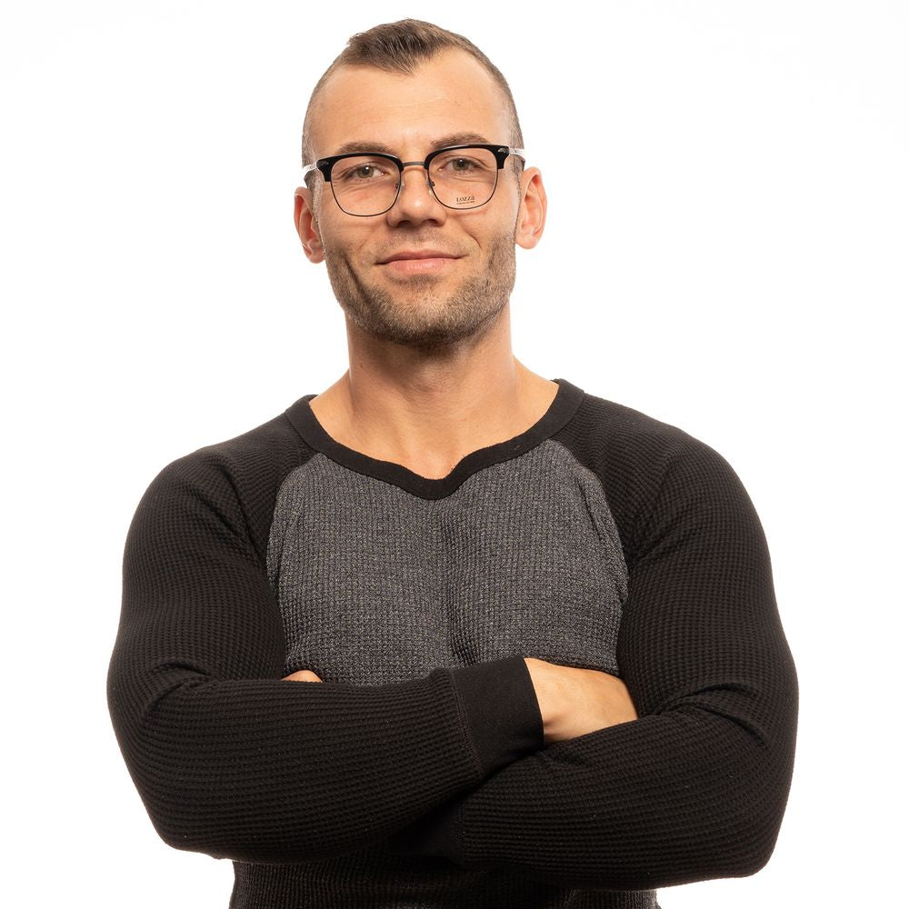 Lozza Black Unisex Optical Frames – Square Full-Rim, 50mm