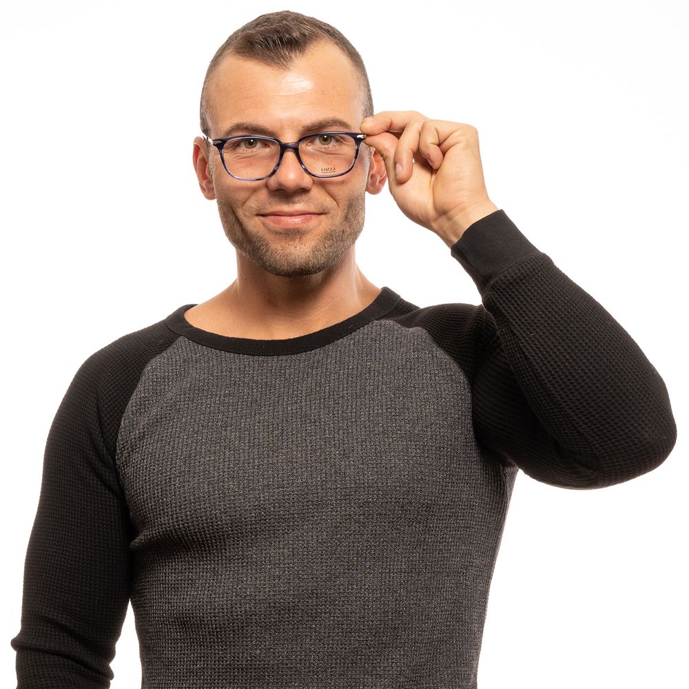 Lozza Blue Men’s Optical Frames – Rectangle Full-Rim, 53mm