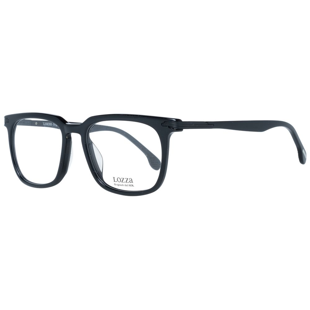 Lozza Black Men Optical Frames – Rectangle Full-Rim, 51mm