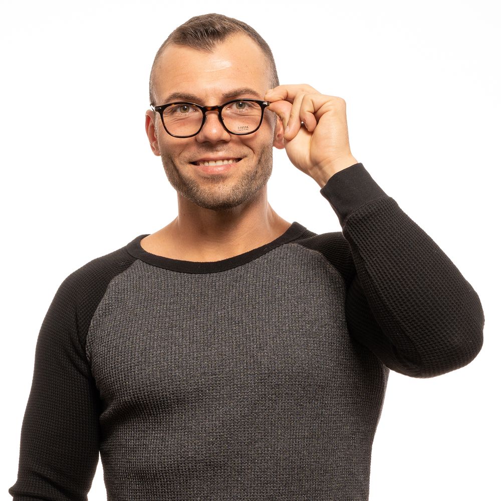 Lozza Brown Men Optical Frames – Rectangle Full-Rim, 50mm