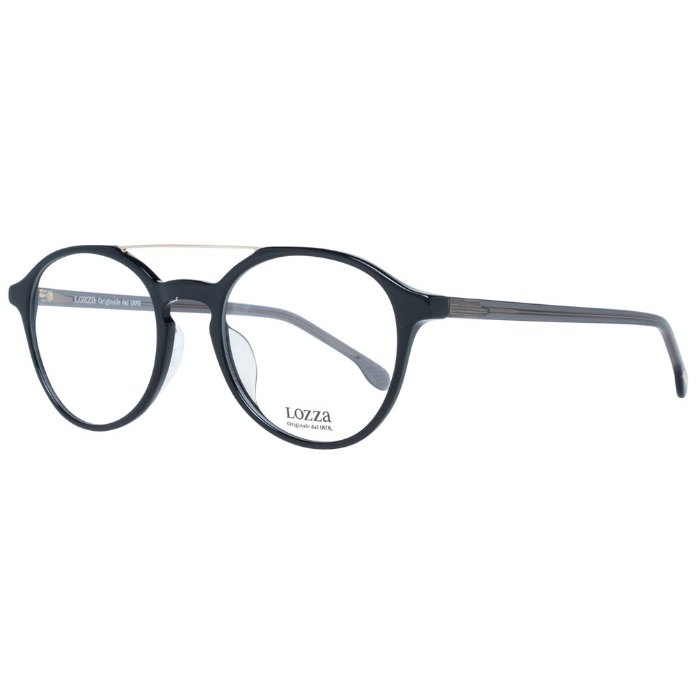 Lozza Black Unisex Optical Frames – Round Full-Rim Design, 51mm