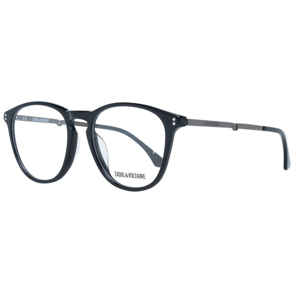 Zadig & Voltaire Men’s Optical Frames – Black Round Style, 49mm