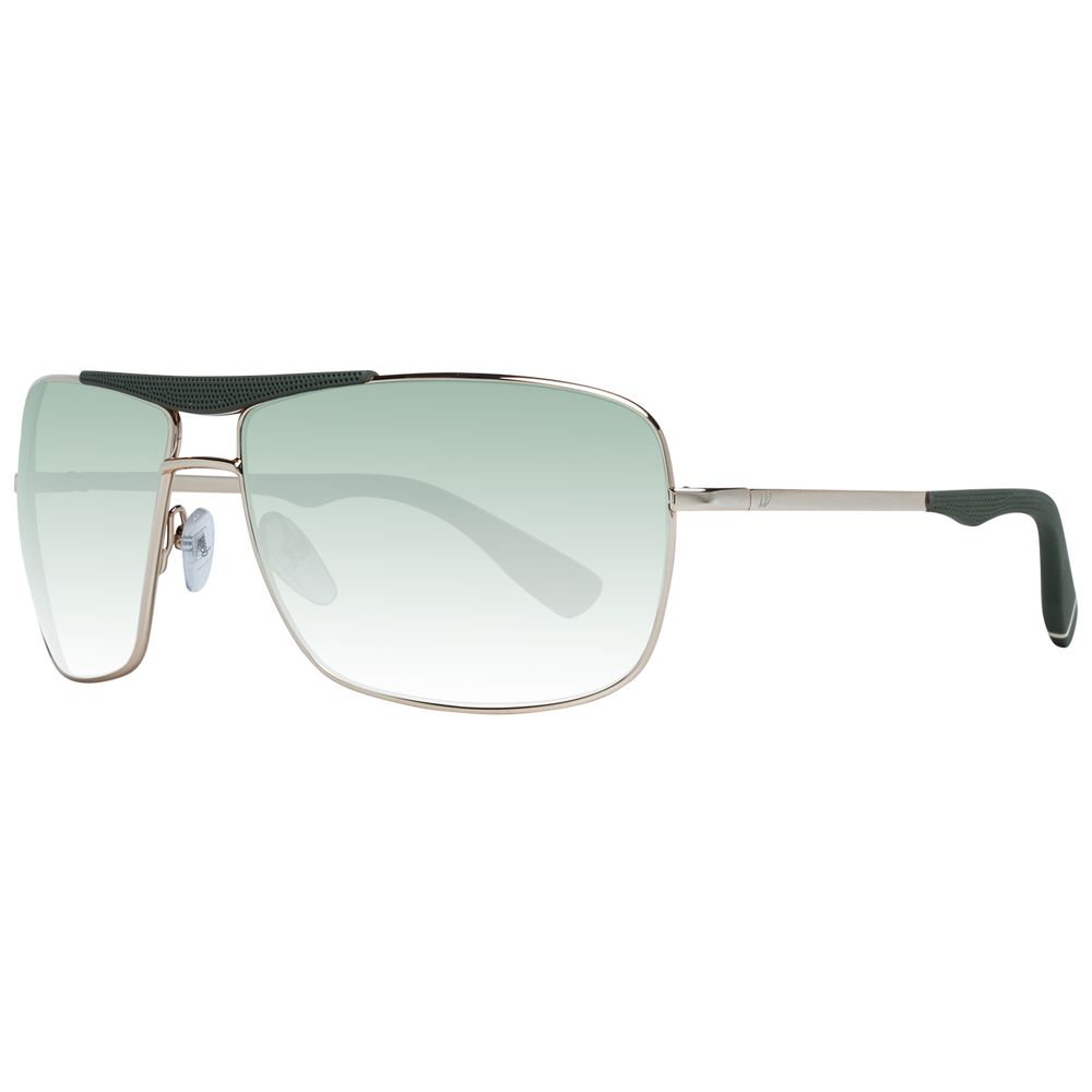 Web Gold Men Rectangle Sunglasses with Green Lenses
