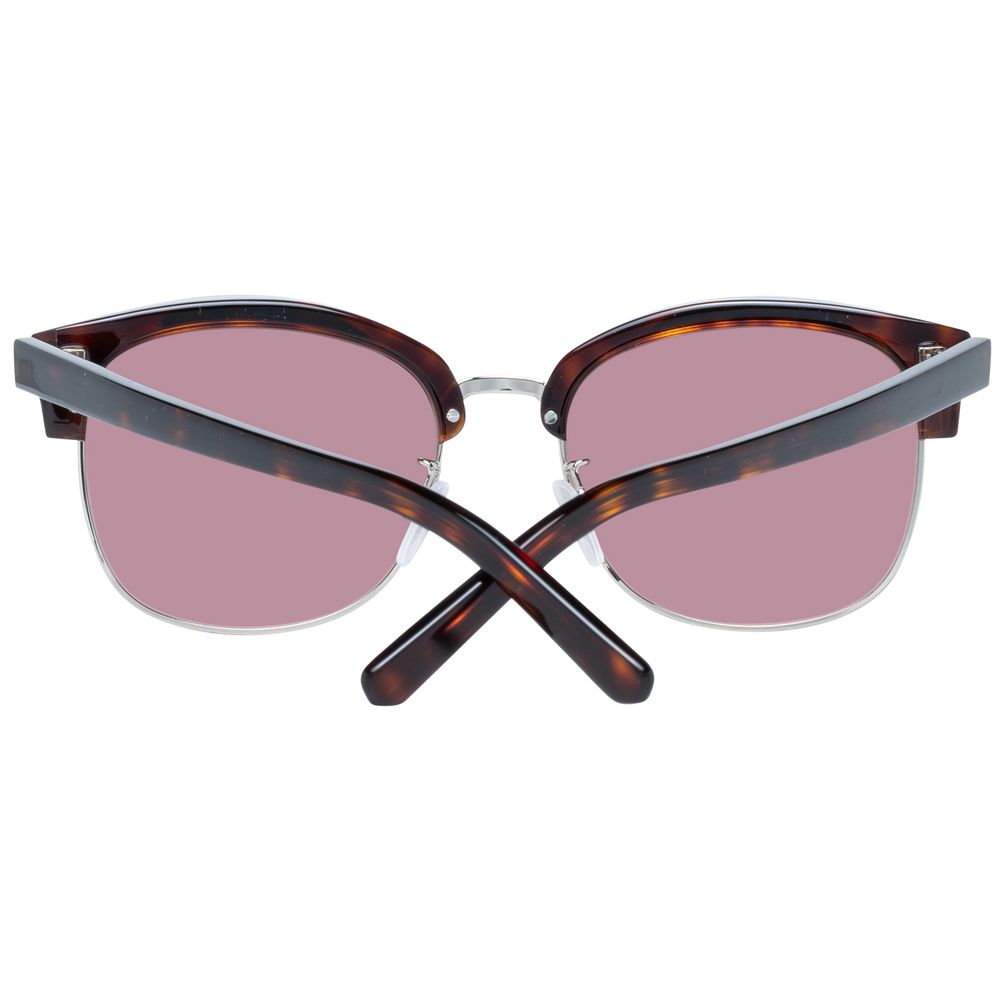 Bally Brown Unisex Oval Sunglasses with Mirrored Rose Lenses