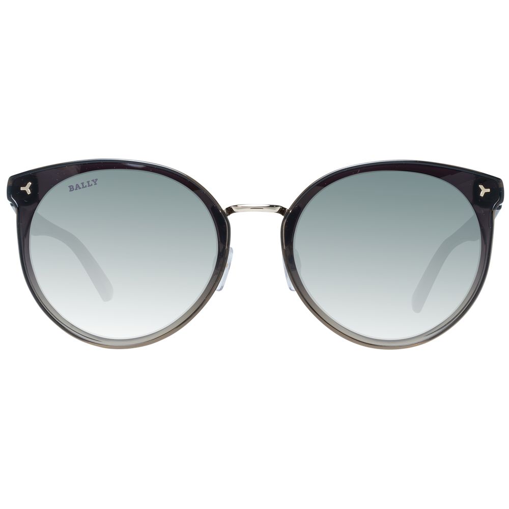 Bally Black Round Women Sunglasses with Green Lenses