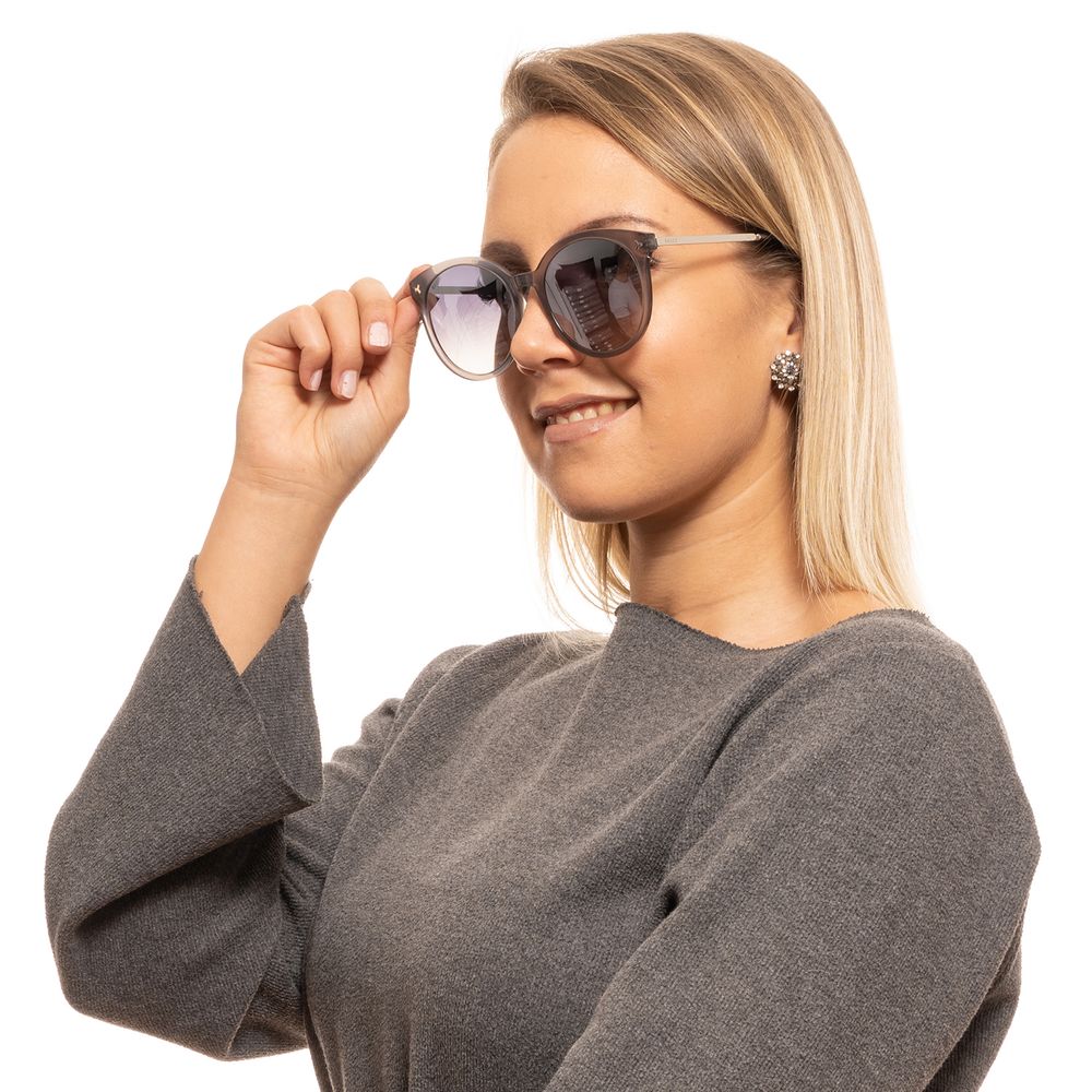 Bally Gray Cat Eye Women Sunglasses with Mirrored Grey Lenses