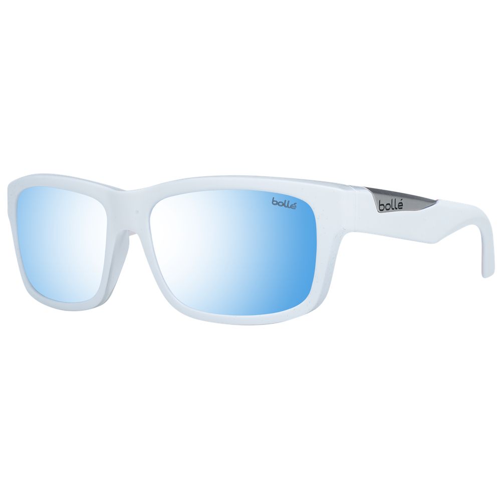 Bolle White Unisex Rectangle Sunglasses with Blue Polarized Lenses
