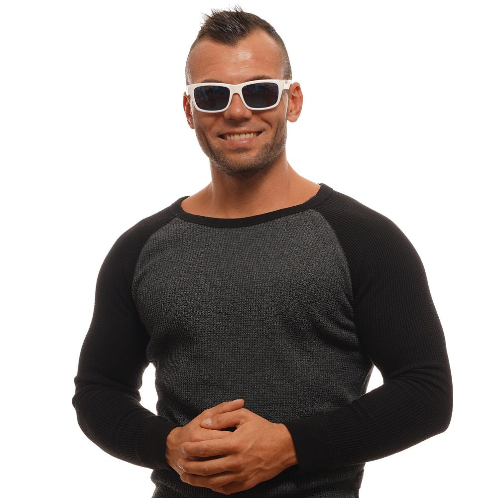 Bolle White Unisex Rectangle Sunglasses with Blue Polarized Lenses
