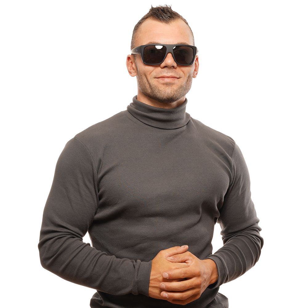 Bolle Black Unisex Rectangle Sunglasses with Grey Lenses