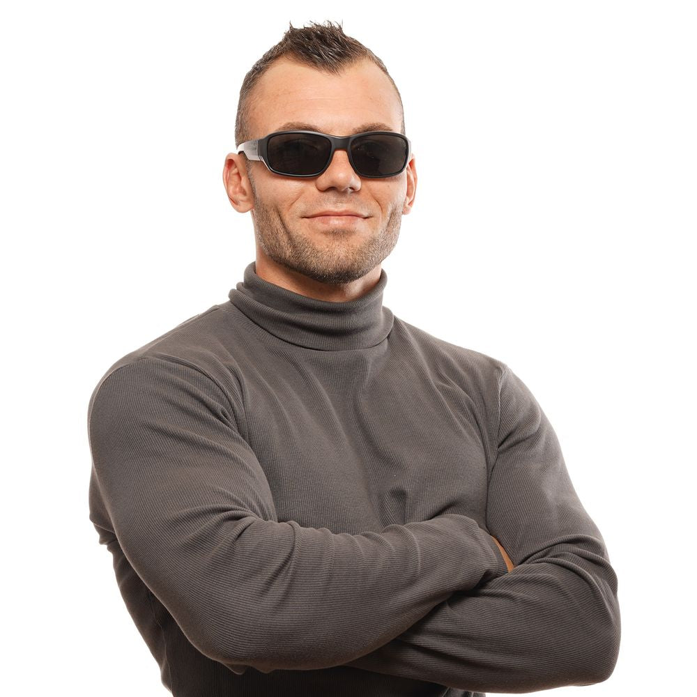 Bolle Black Unisex Rectangle Sunglasses with Grey Lenses