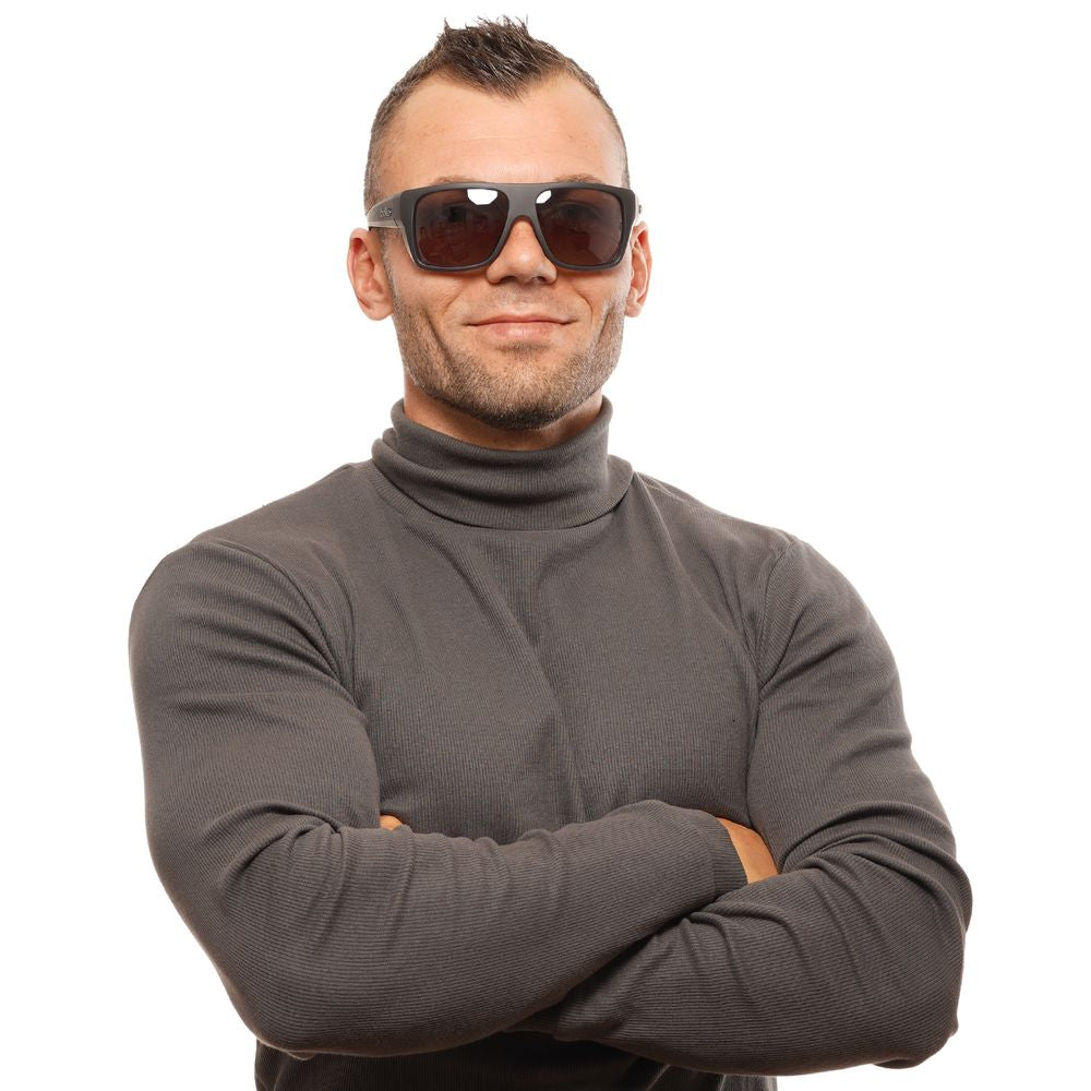 Bolle Black Unisex Rectangle Sunglasses with Grey Polarized Lenses