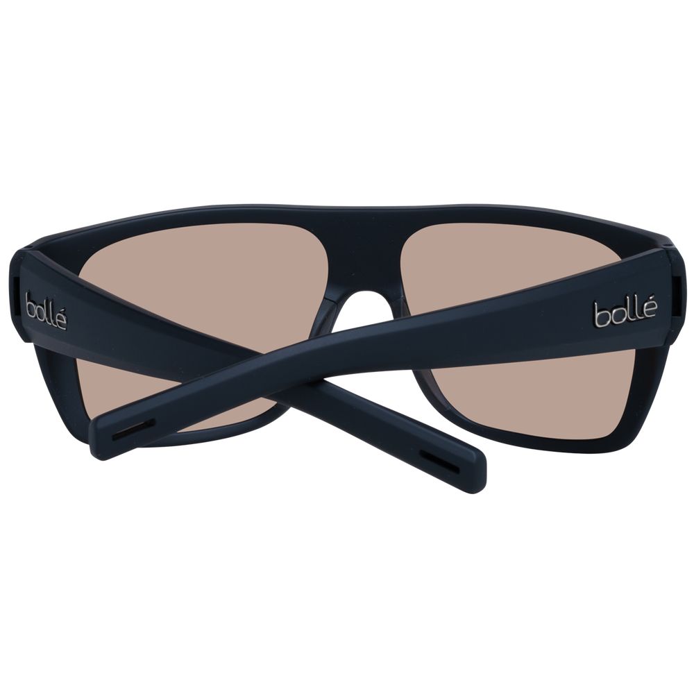 Bolle Black Rectangular Unisex Sunglasses with Brown Lenses