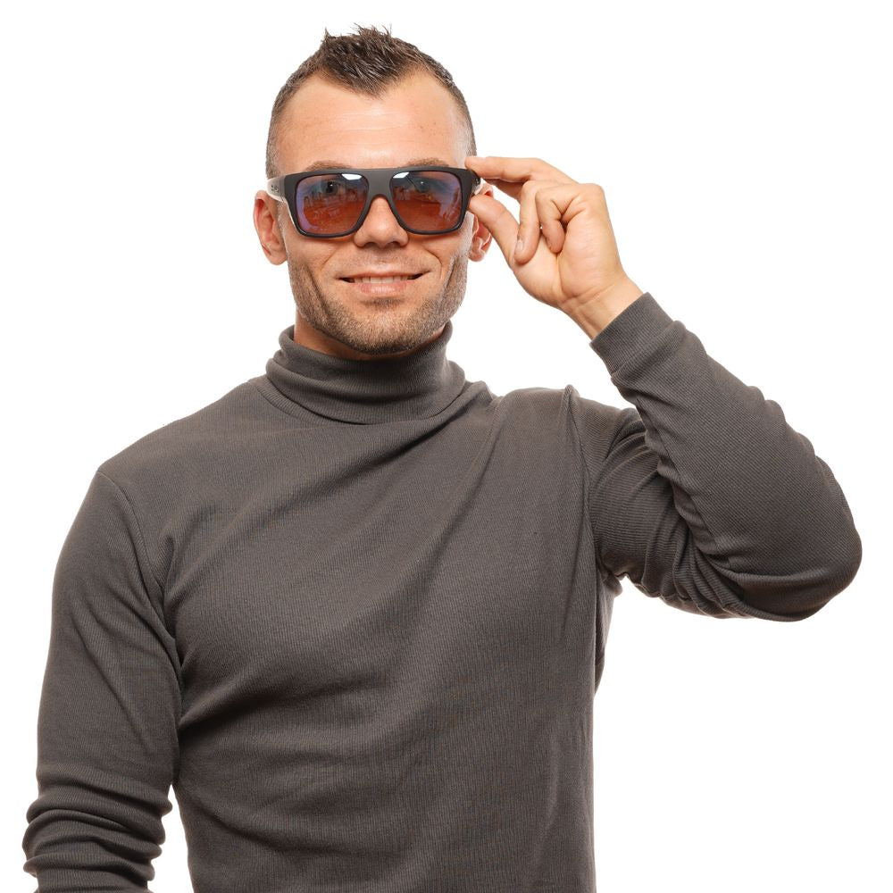 Bolle Black Rectangular Unisex Sunglasses with Brown Lenses