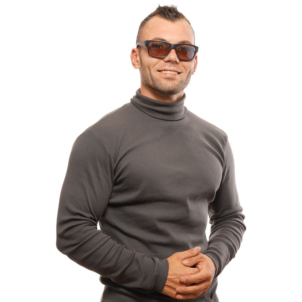 Bolle Black Unisex Trapezium Sunglasses with Brown Lenses