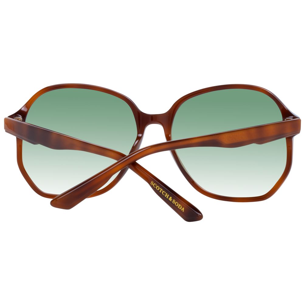 Scotch & Soda Brown Butterfly Women Sunglasses with Green Gradient Lenses