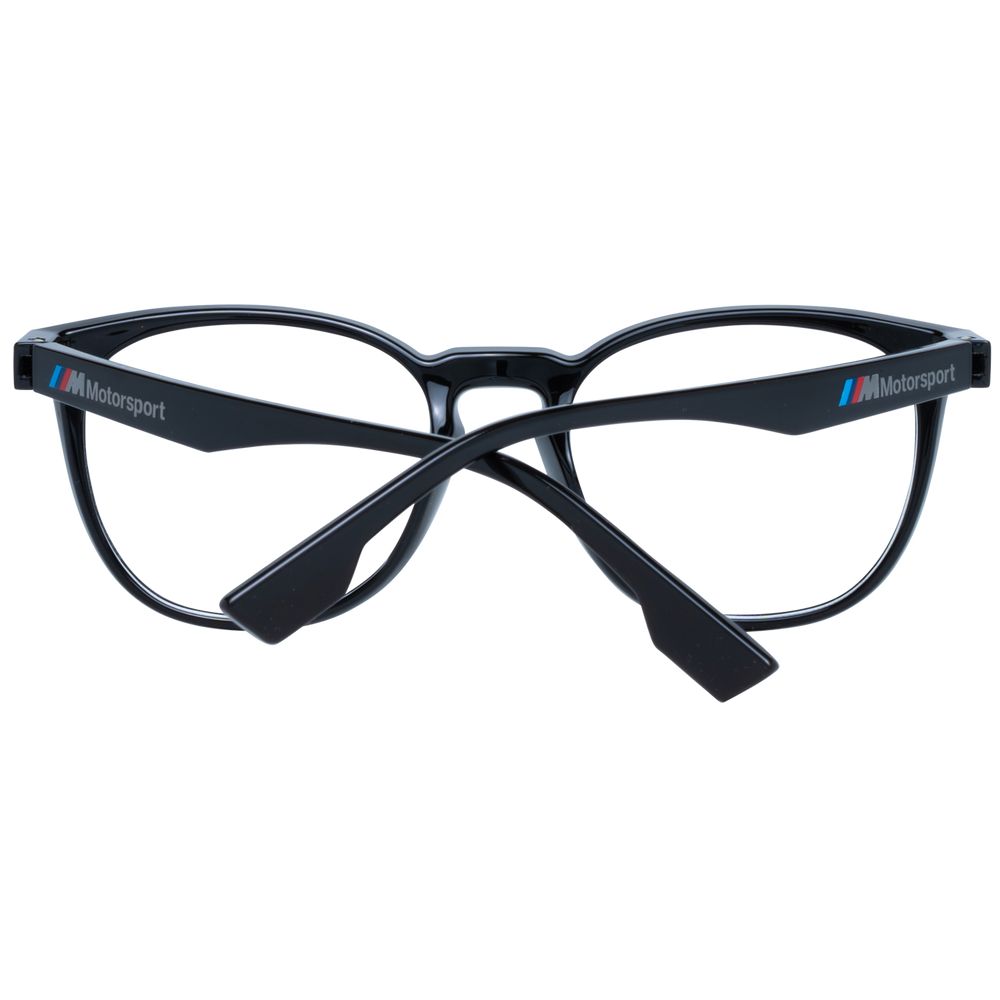 BMW Motorsport Men's Black Optical Frames – Round Design, 53mm