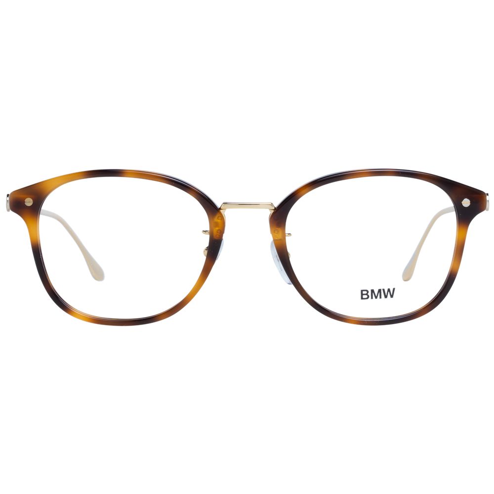 BMW Brown Men’s Optical Frames – Round Full-Rim Design, 53mm