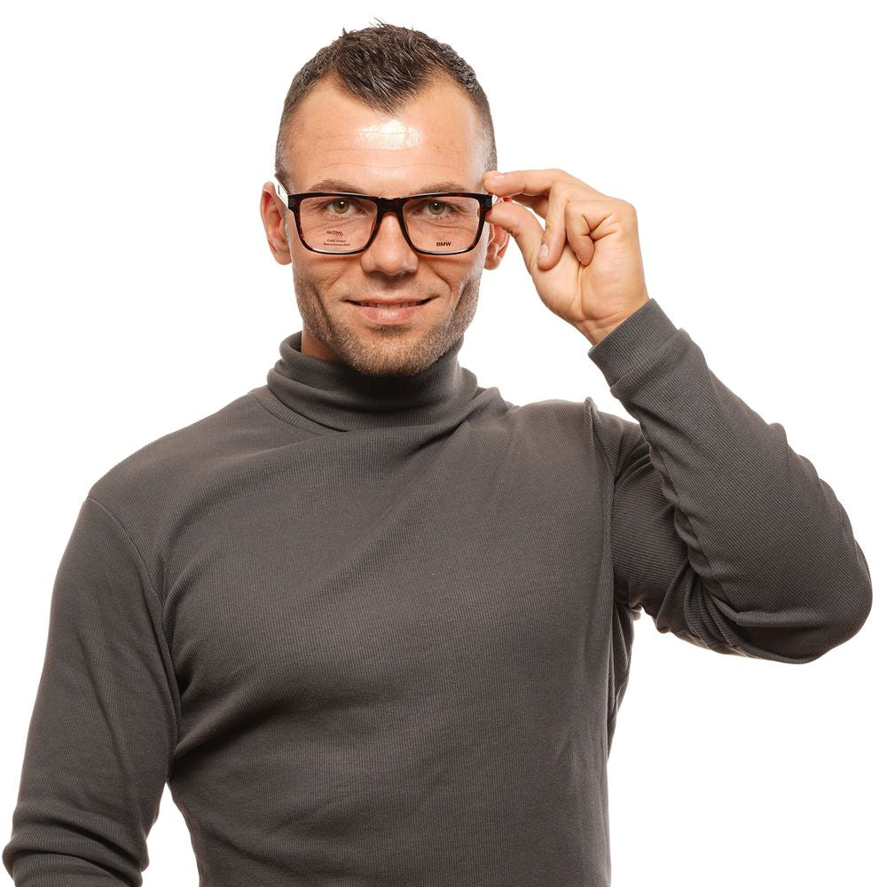 BMW Brown Men’s Optical Frames – Trapezium Full-Rim, 57mm