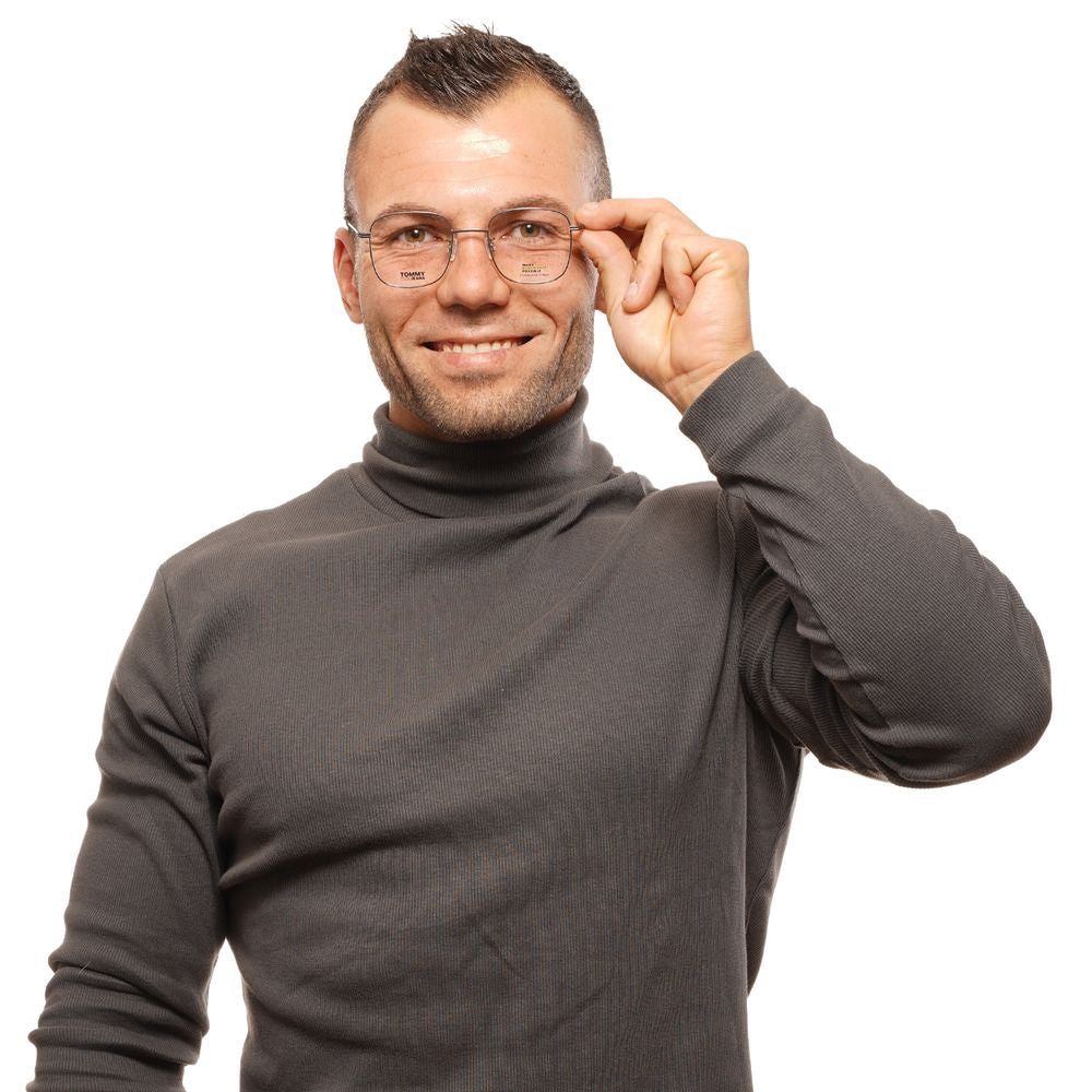 Tommy Hilfiger Gray Unisex Optical Frames – Square Full-Rim
