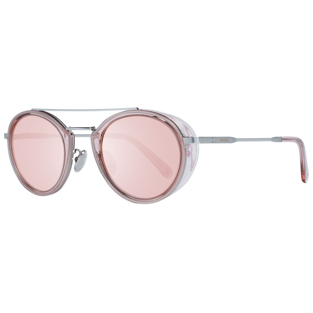 Omega Pink Aviator Sunglasses with Burgundy Mirrored Lenses in Rose