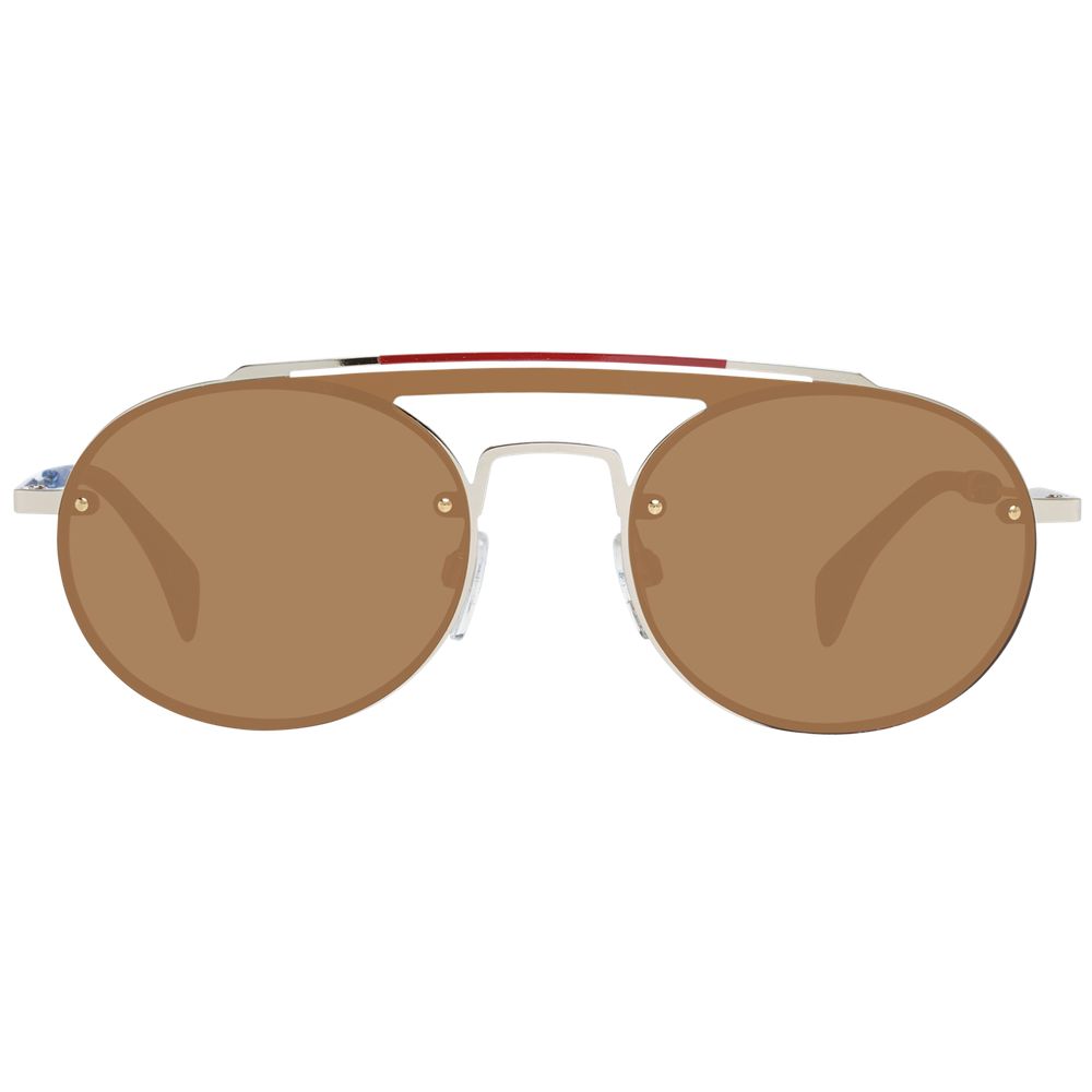 Tommy Hilfiger Gold Aviator Women Sunglasses with Brown Lenses