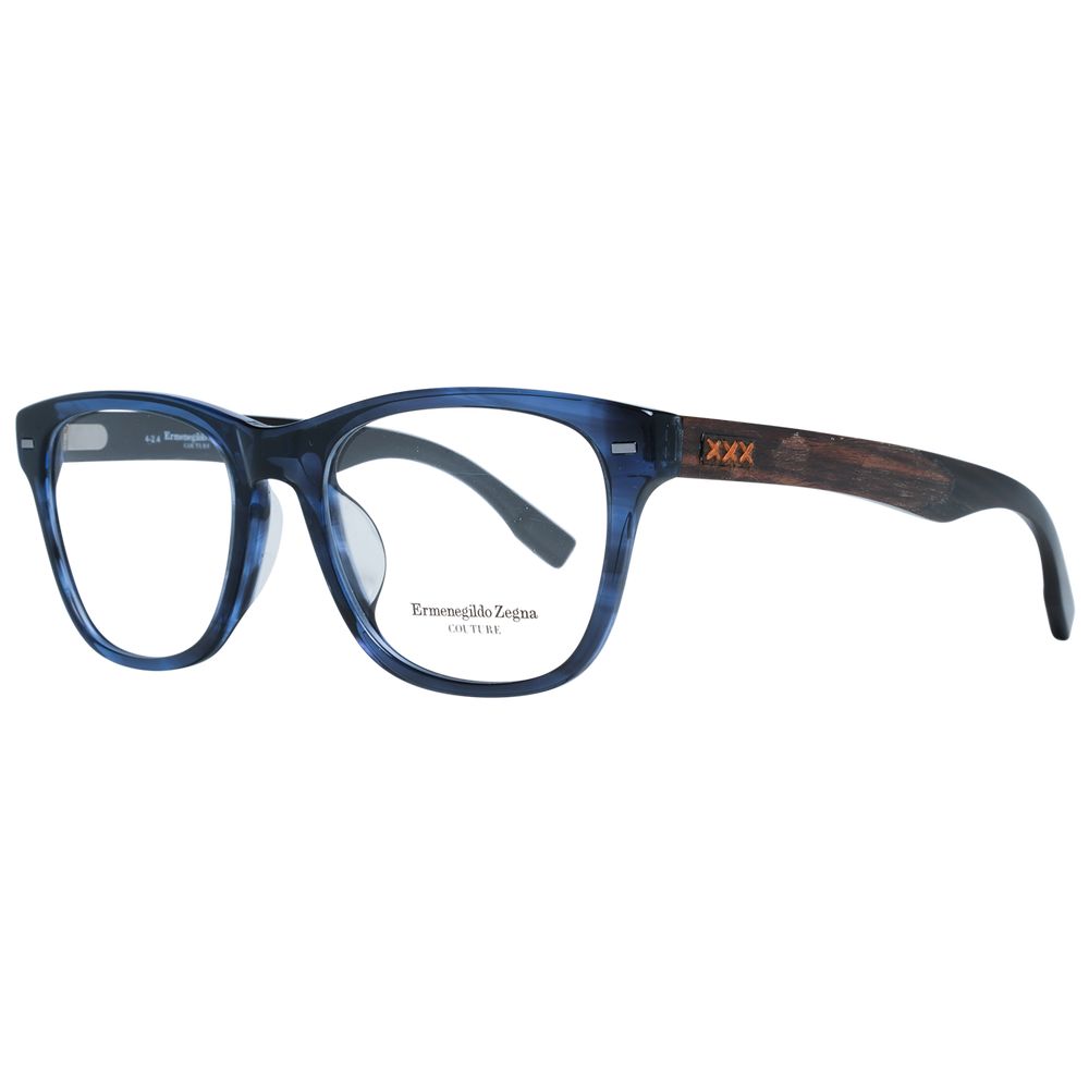 Ermenegildo Zegna Blue Men's Optical Frames – Rectangle Full-Rim, 55mm
