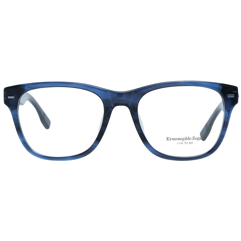 Ermenegildo Zegna Blue Men's Optical Frames – Rectangle Full-Rim, 55mm