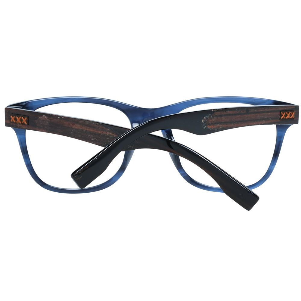 Ermenegildo Zegna Blue Men's Optical Frames – Rectangle Full-Rim, 55mm