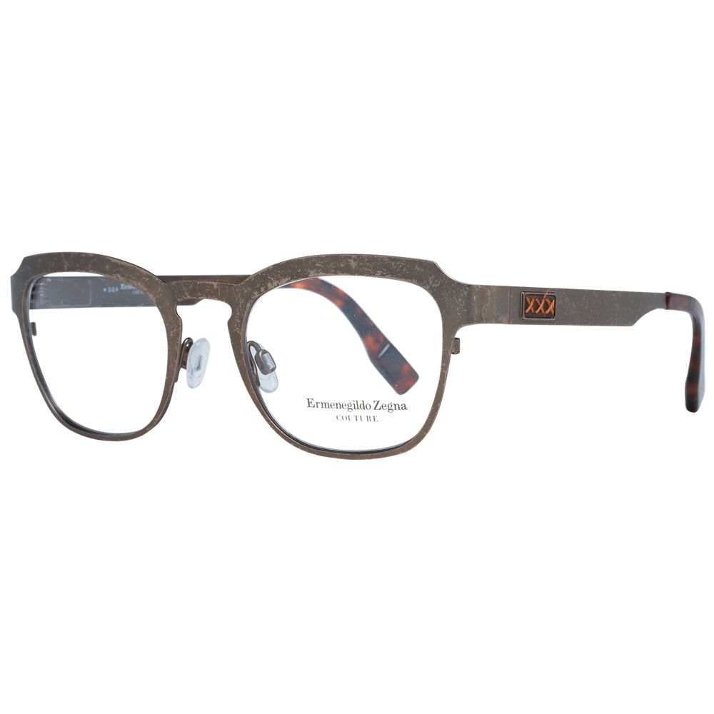 Ermenegildo Zegna Bronze Men’s Optical Frames – Trapezium 49mm