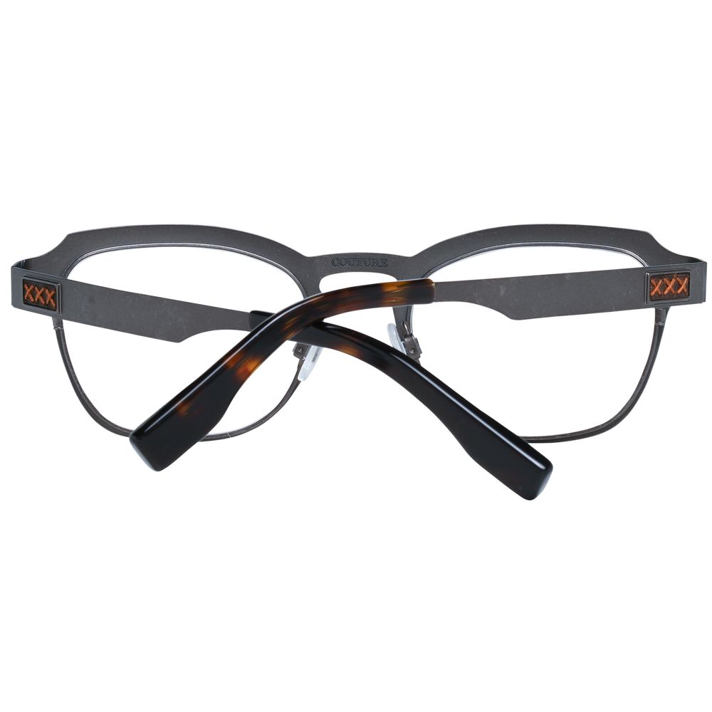 Ermenegildo Zegna Men’s Optical Glasses – Grey Square Frame, 49mm