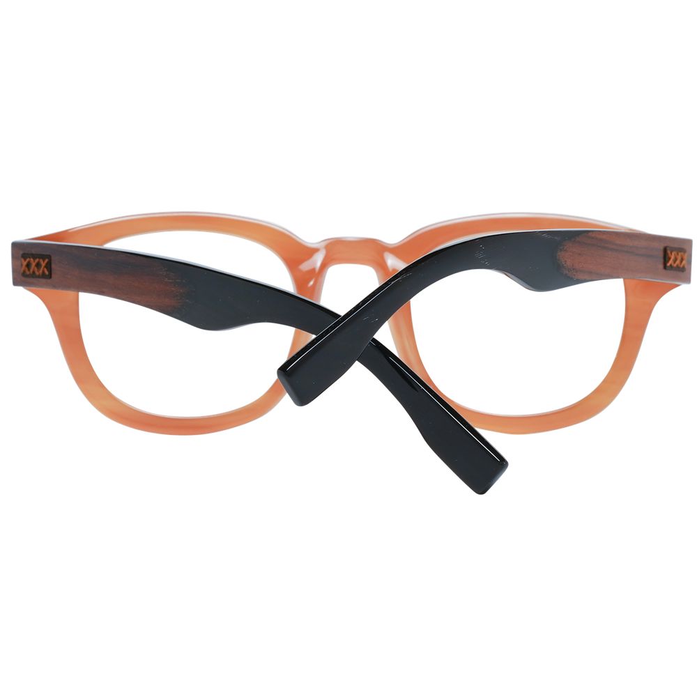 Ermenegildo Zegna Men’s Optical Frames – Brown Round Frame, 47mm