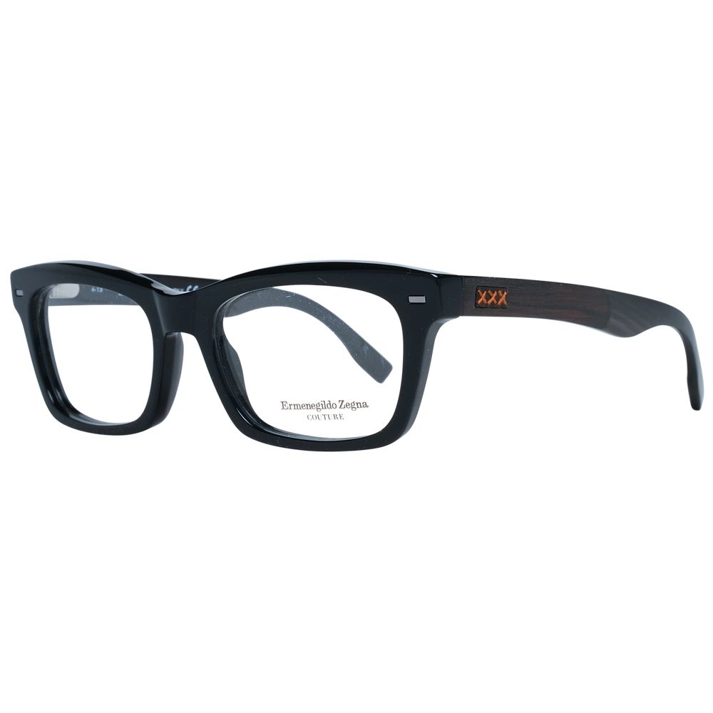 Ermenegildo Zegna Black Men’s Optical Frames – Trapezium Design, 53mm