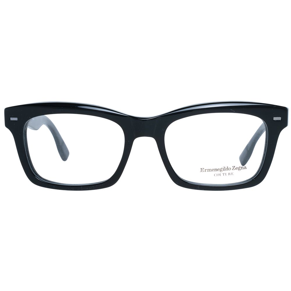 Ermenegildo Zegna Black Men’s Optical Frames – Trapezium Design, 53mm