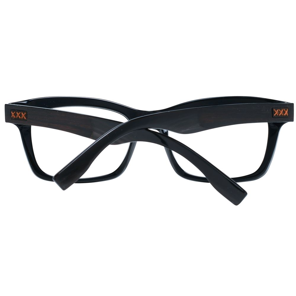 Ermenegildo Zegna Black Men’s Optical Frames – Trapezium Design, 53mm