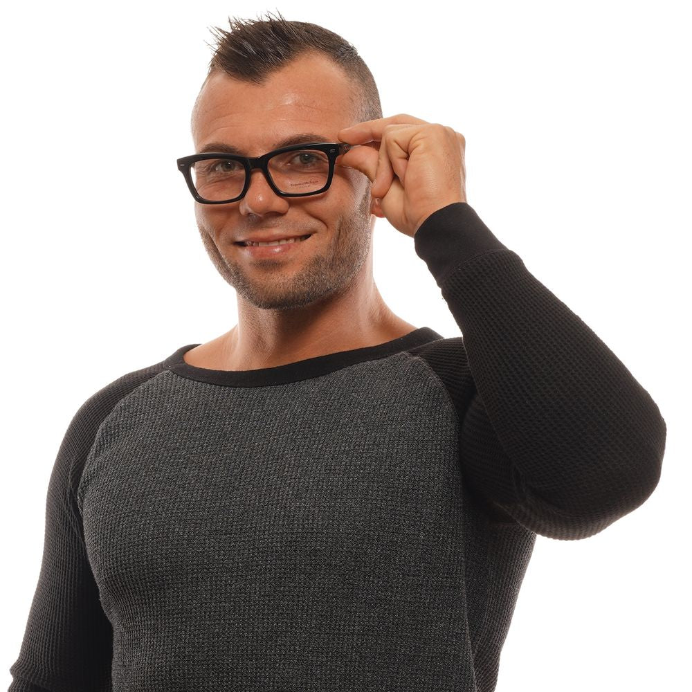Ermenegildo Zegna Black Men’s Optical Frames – Trapezium Design, 53mm