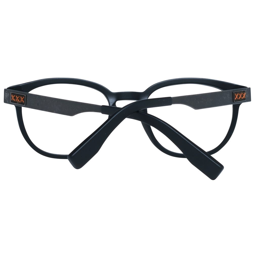 Ermenegildo Zegna Men's Optical Frames – Black Round Frame, 50mm