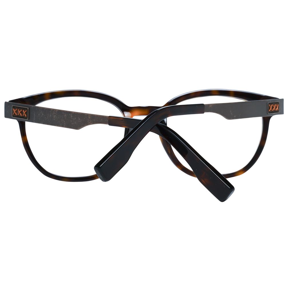 Ermenegildo Zegna Men’s Optical Frames – Brown Round Design, 50mm