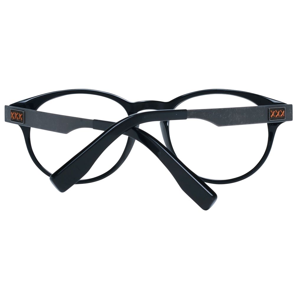Ermenegildo Zegna Men's Optical Frames – Black Round Style, 49mm