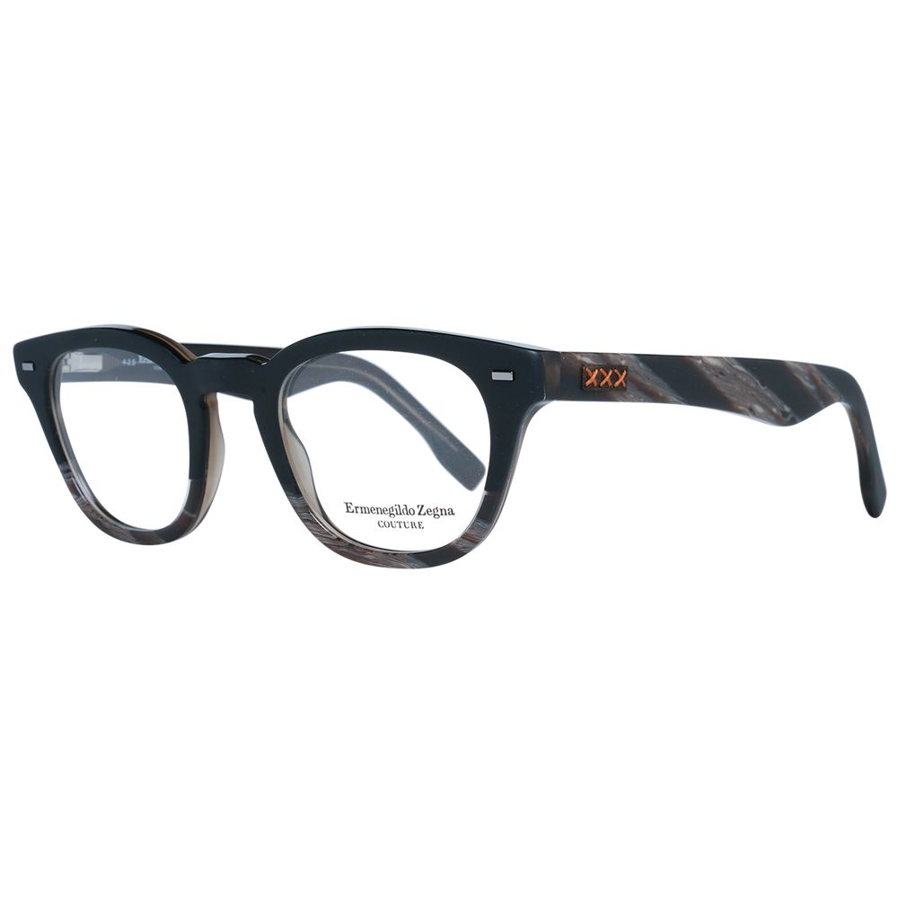 Ermenegildo Zegna Men's Optical Glasses – Black Trapezium Frame