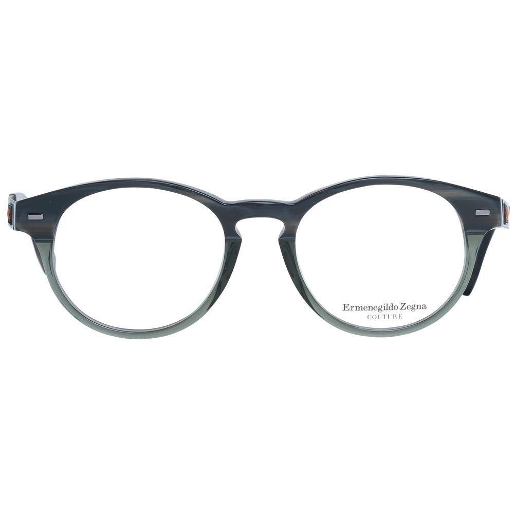 Ermenegildo Zegna Gray Men’s Optical Frames – Round Design