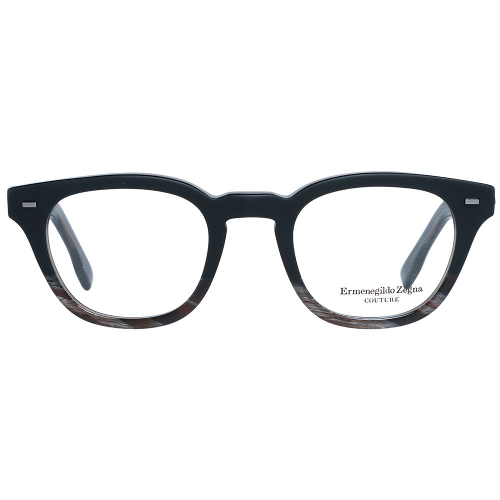 Ermenegildo Zegna Men's Optical Glasses – Black Trapezium Frame