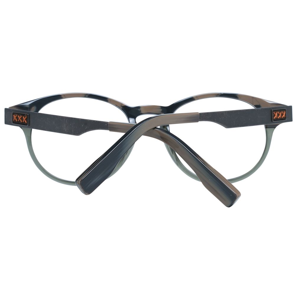 Ermenegildo Zegna Gray Men’s Optical Frames – Round Design