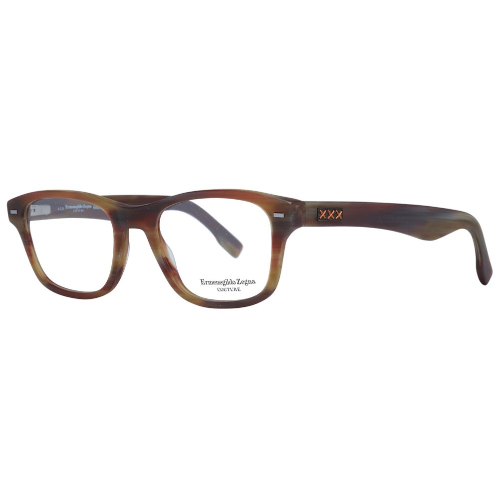 Ermenegildo Zegna Men’s Optical Frames – Brown Rectangle 53mm