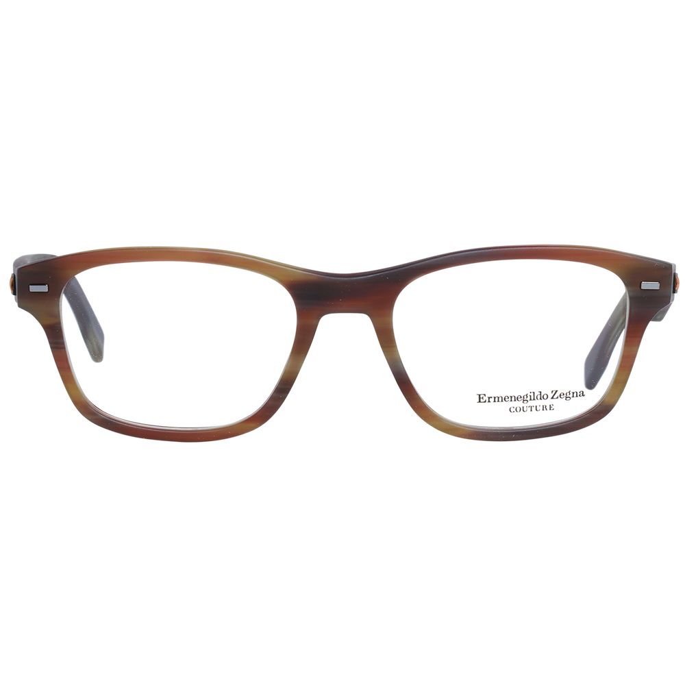 Ermenegildo Zegna Men’s Optical Frames – Brown Rectangle 53mm