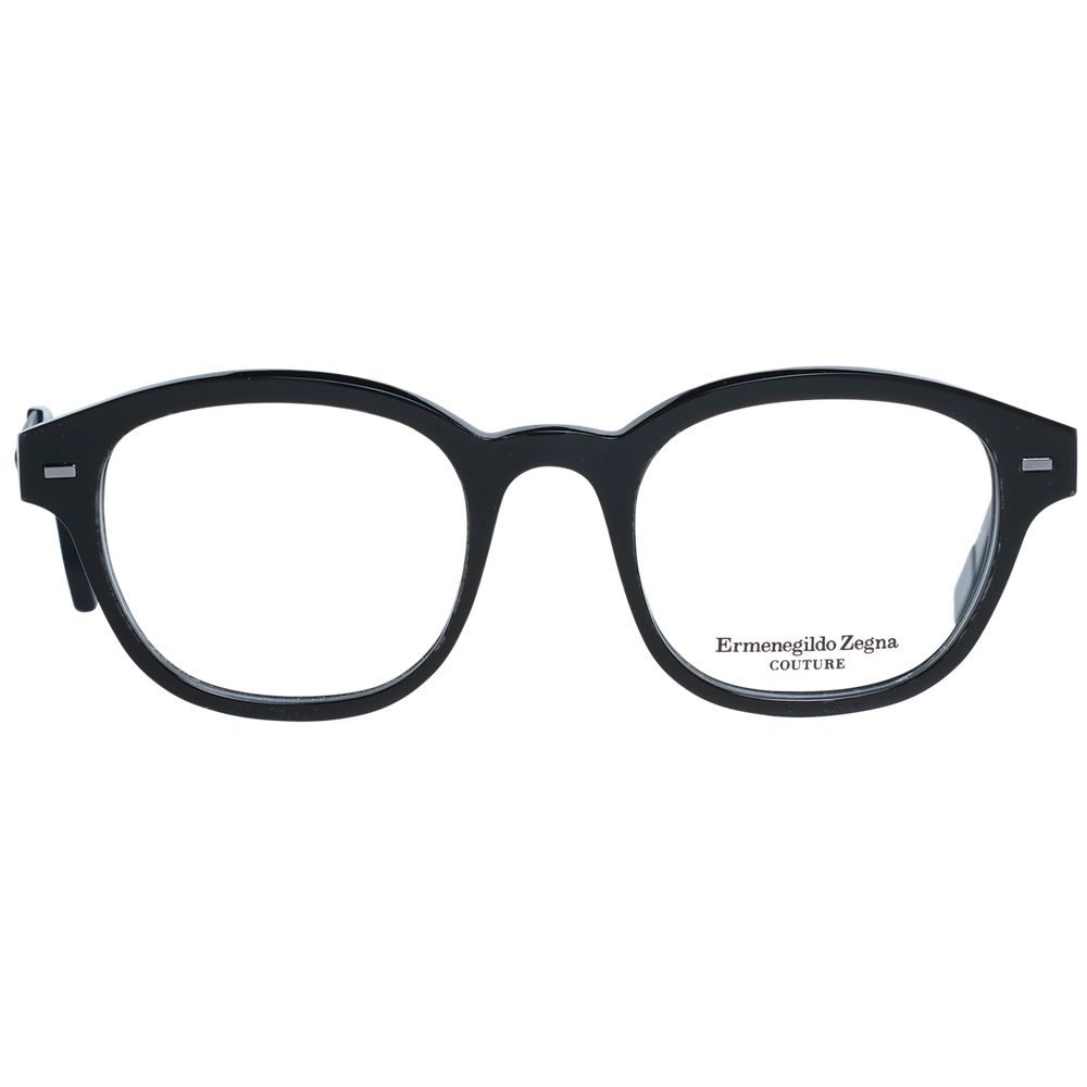 Ermenegildo Zegna Men's Optical Frames – Black Round Frames, 48mm