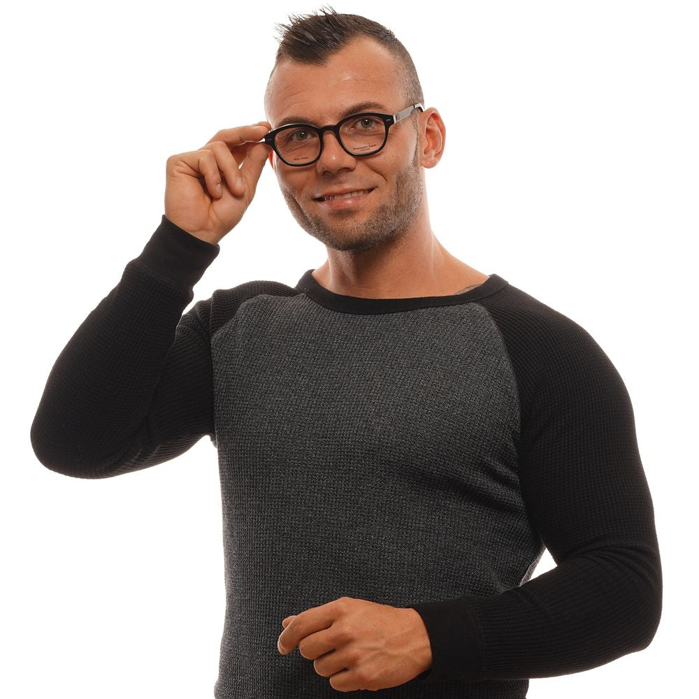 Ermenegildo Zegna Men's Optical Frames – Black Round Frames, 48mm