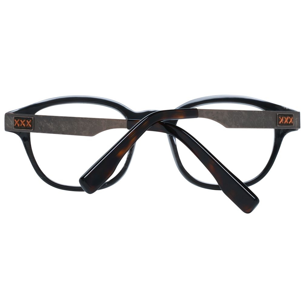 Ermenegildo Zegna Men’s Optical Frames – Black Round, 48mm