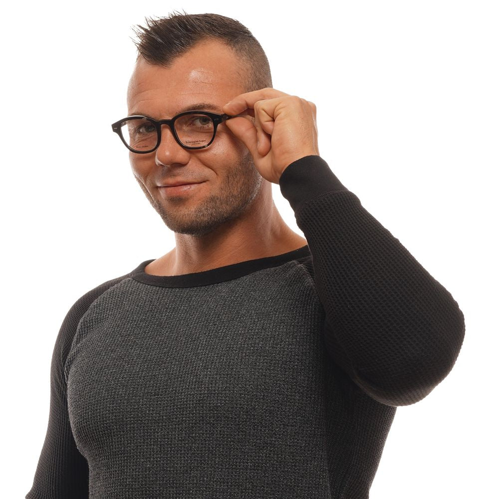 Ermenegildo Zegna Men's Optical Glasses – Brown Round Frame, 48mm